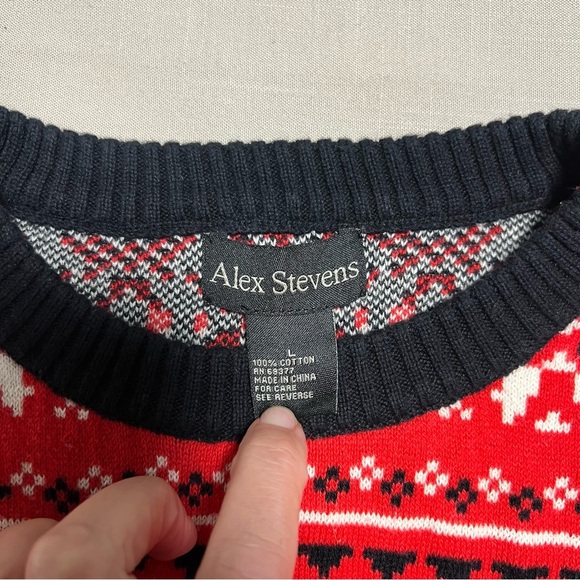 Alex Stevens Red Robot Ugly Christmas Sweater Size Large - Picture 7 of 8